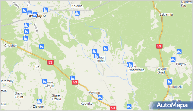 mapa Długi Borek, Długi Borek na mapie Targeo