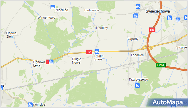 mapa Długie Stare, Długie Stare na mapie Targeo