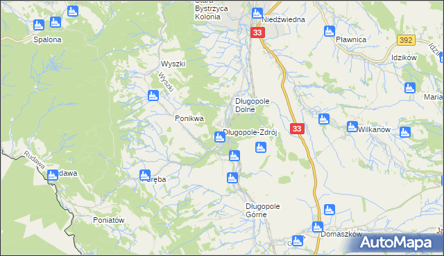 mapa Długopole-Zdrój, Długopole-Zdrój na mapie Targeo