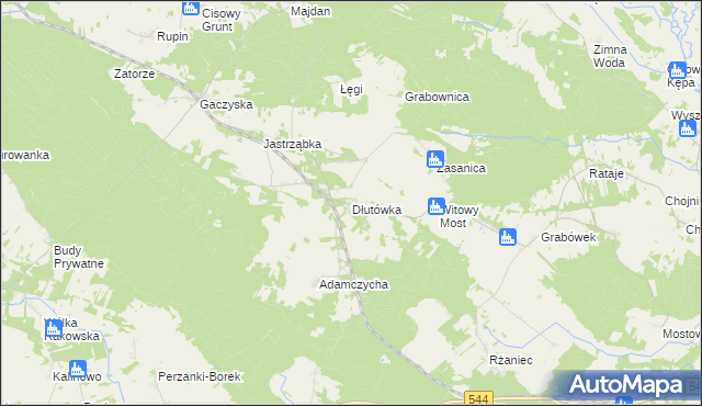 mapa Dłutówka, Dłutówka na mapie Targeo