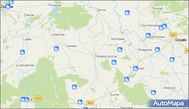 mapa Dobieszczyzna, Dobieszczyzna na mapie Targeo