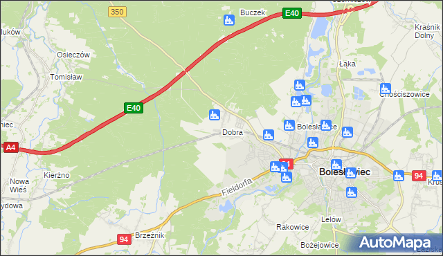 mapa Dobra gmina Bolesławiec, Dobra gmina Bolesławiec na mapie Targeo