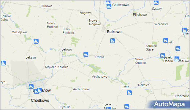mapa Dobra gmina Bulkowo, Dobra gmina Bulkowo na mapie Targeo