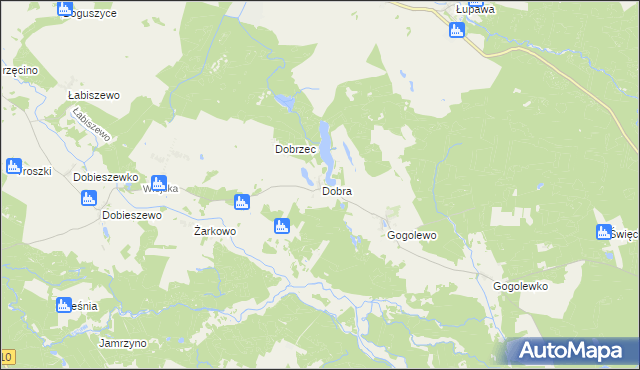 mapa Dobra gmina Dębnica Kaszubska, Dobra gmina Dębnica Kaszubska na mapie Targeo