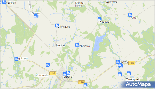 mapa Dobrkowo, Dobrkowo na mapie Targeo