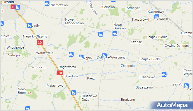 mapa Dobrska-Włościany, Dobrska-Włościany na mapie Targeo