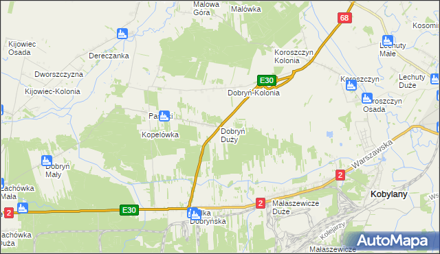 mapa Dobryń Duży, Dobryń Duży na mapie Targeo