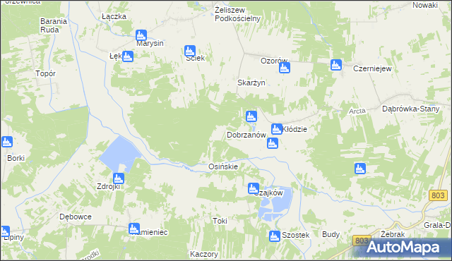 mapa Dobrzanów, Dobrzanów na mapie Targeo