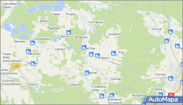 mapa Dobrzec gmina Sośnie, Dobrzec gmina Sośnie na mapie Targeo