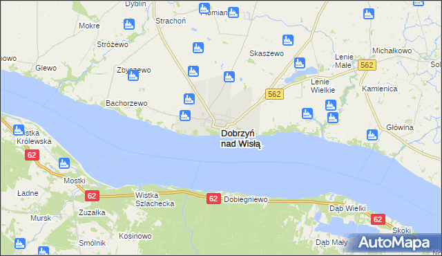 mapa Dobrzyń nad Wisłą, Dobrzyń nad Wisłą na mapie Targeo