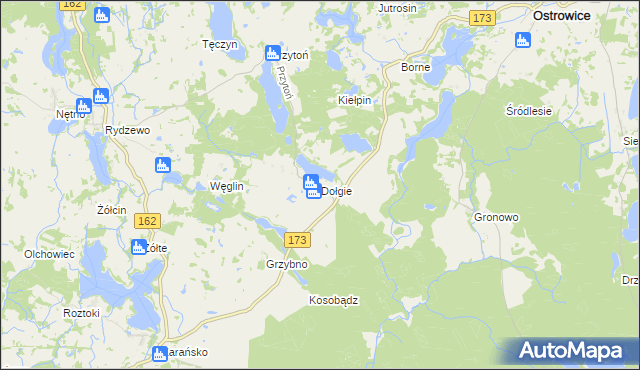 mapa Dołgie gmina Ostrowice, Dołgie gmina Ostrowice na mapie Targeo