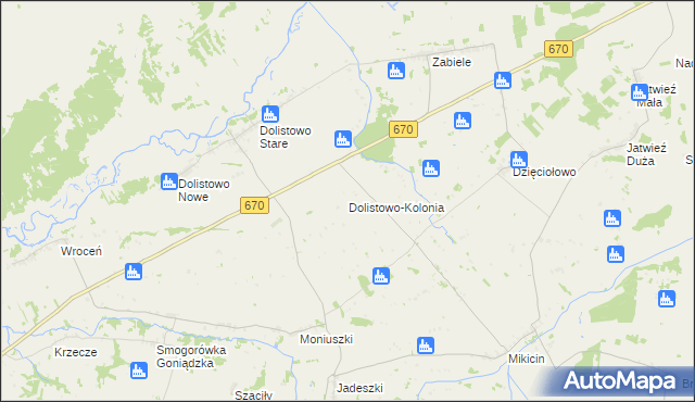 mapa Dolistowo-Kolonia, Dolistowo-Kolonia na mapie Targeo