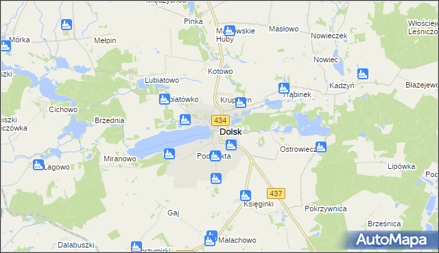 mapa Dolsk powiat śremski, Dolsk powiat śremski na mapie Targeo