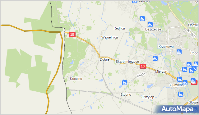 mapa Dołuje, Dołuje na mapie Targeo