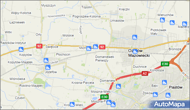 mapa Domaniewek Pierwszy, Domaniewek Pierwszy na mapie Targeo