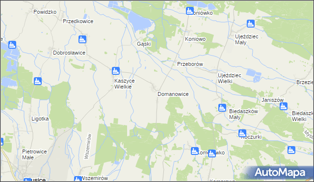 mapa Domanowice, Domanowice na mapie Targeo