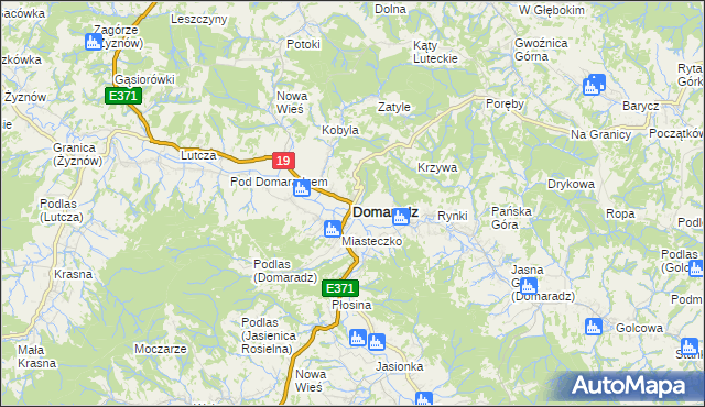 mapa Domaradz powiat brzozowski, Domaradz powiat brzozowski na mapie Targeo