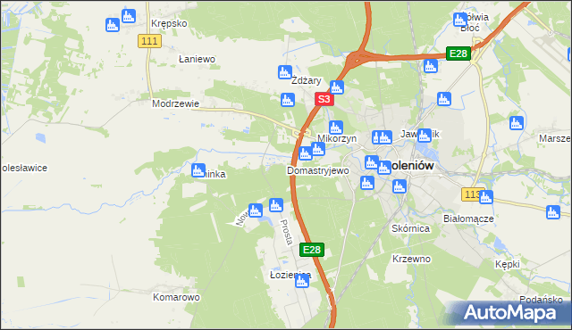 mapa Domastryjewo, Domastryjewo na mapie Targeo