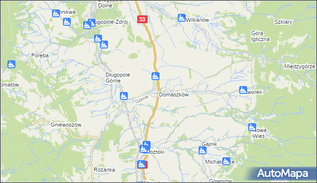 mapa Domaszków gmina Międzylesie, Domaszków gmina Międzylesie na mapie Targeo