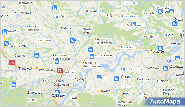 mapa Domosławice, Domosławice na mapie Targeo