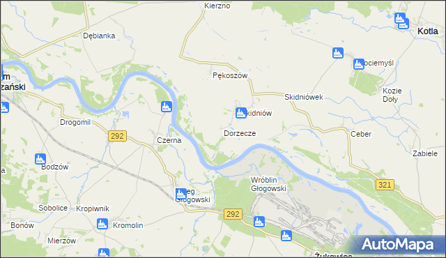 mapa Dorzecze, Dorzecze na mapie Targeo