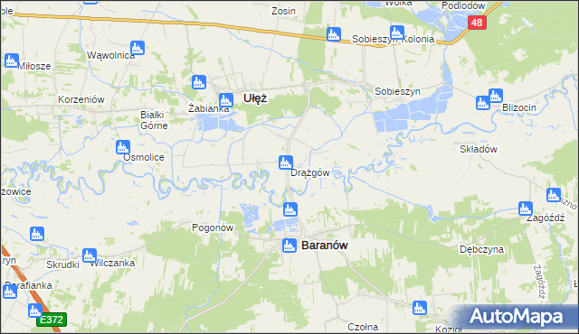 mapa Drążgów, Drążgów na mapie Targeo