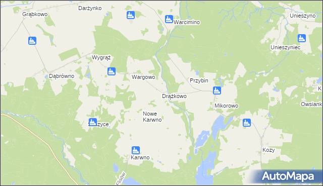 mapa Drążkowo, Drążkowo na mapie Targeo