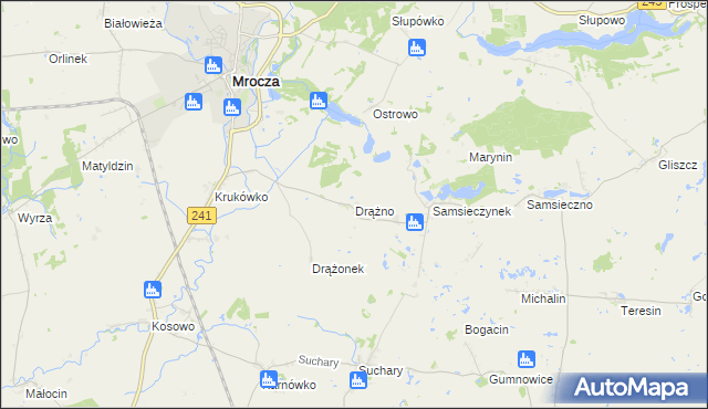 mapa Drążno gmina Mrocza, Drążno gmina Mrocza na mapie Targeo