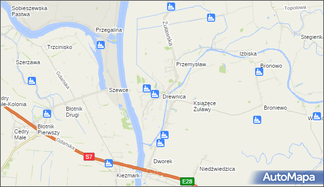 mapa Drewnica, Drewnica na mapie Targeo