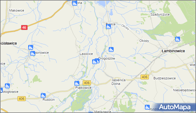 mapa Drogoszów, Drogoszów na mapie Targeo