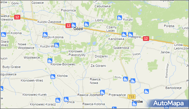 mapa Drożanki, Drożanki na mapie Targeo