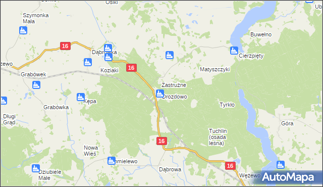 mapa Drozdowo gmina Orzysz, Drozdowo gmina Orzysz na mapie Targeo