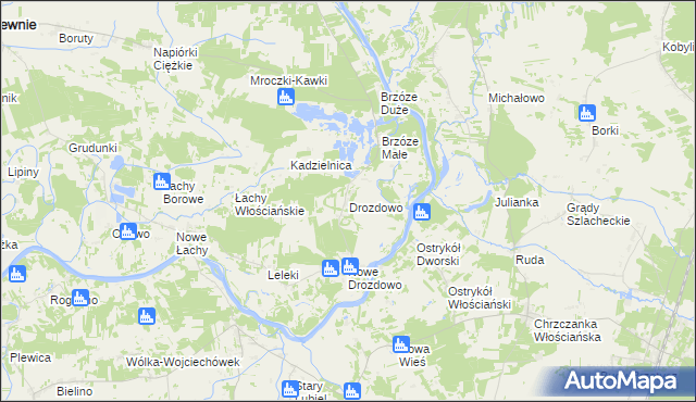 mapa Drozdowo gmina Rzewnie, Drozdowo gmina Rzewnie na mapie Targeo