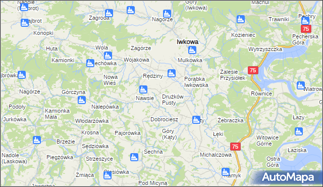 mapa Drużków Pusty, Drużków Pusty na mapie Targeo