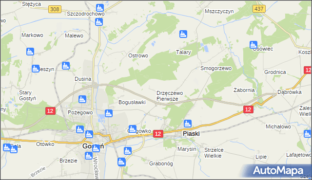 mapa Drzęczewo Pierwsze, Drzęczewo Pierwsze na mapie Targeo