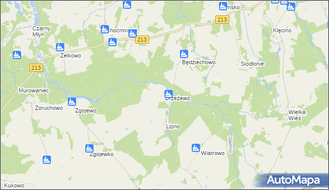 mapa Drzeżewo, Drzeżewo na mapie Targeo