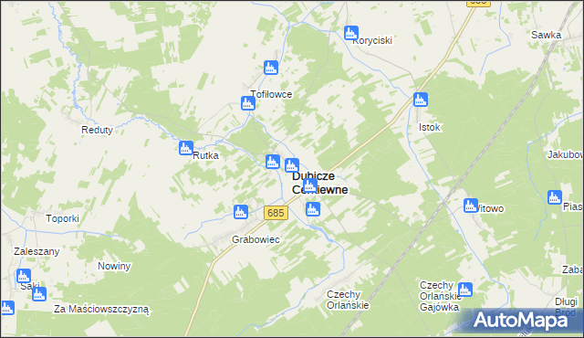 mapa Dubicze Cerkiewne, Dubicze Cerkiewne na mapie Targeo