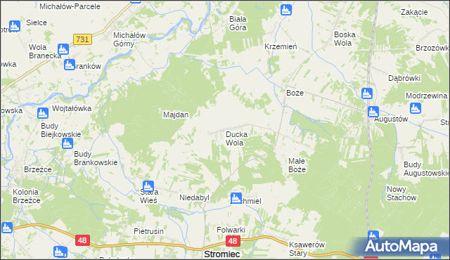 mapa Ducka Wola, Ducka Wola na mapie Targeo