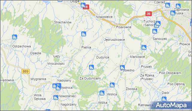 mapa Dudyńce, Dudyńce na mapie Targeo