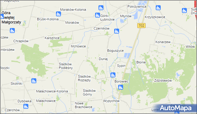 mapa Dunaj gmina Piątek, Dunaj gmina Piątek na mapie Targeo