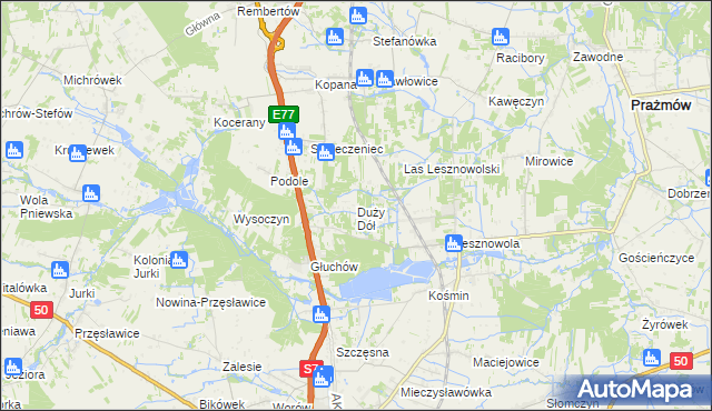 mapa Duży Dół, Duży Dół na mapie Targeo