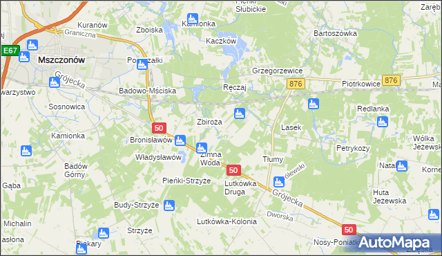 mapa Dwórzno gmina Mszczonów, Dwórzno gmina Mszczonów na mapie Targeo