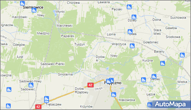 mapa Dylów A, Dylów A na mapie Targeo