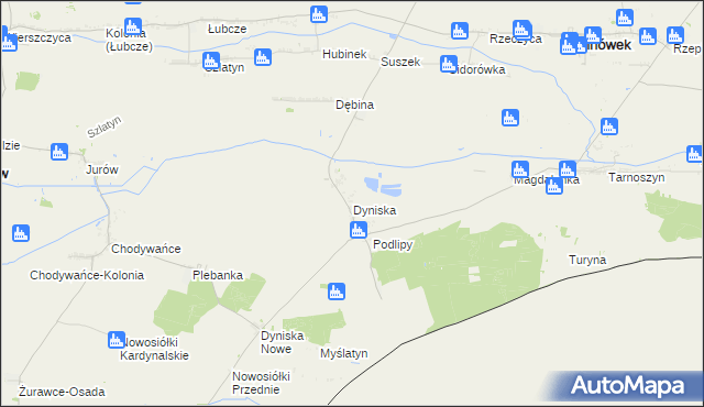 mapa Dyniska, Dyniska na mapie Targeo