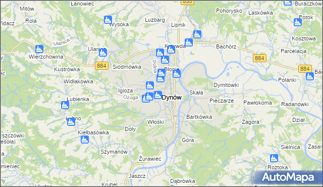 mapa Dynów, Dynów na mapie Targeo
