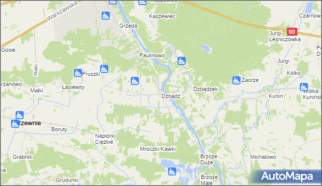 mapa Dzbądz, Dzbądz na mapie Targeo