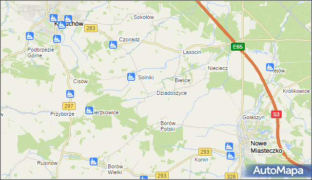 mapa Dziadoszyce, Dziadoszyce na mapie Targeo