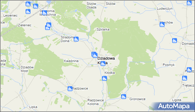 mapa Dziadowa Kłoda, Dziadowa Kłoda na mapie Targeo