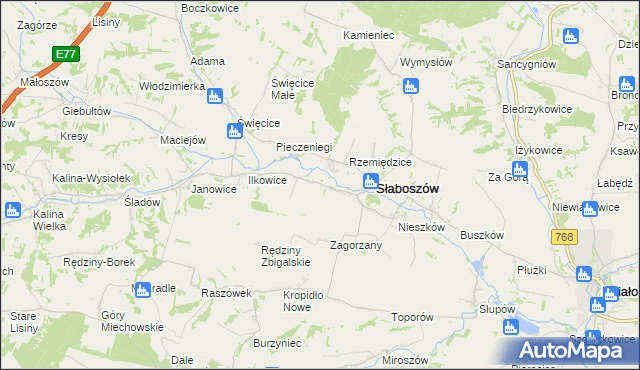 mapa Dziaduszyce, Dziaduszyce na mapie Targeo