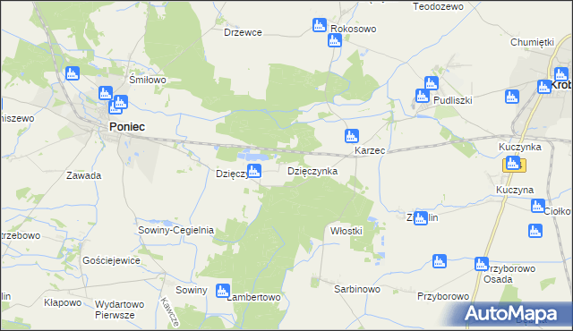 mapa Dzięczynka, Dzięczynka na mapie Targeo